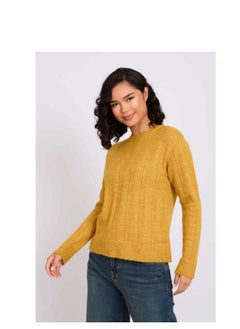 Premoda Women Pullover Regular Destroyed Yellow  - Image 2