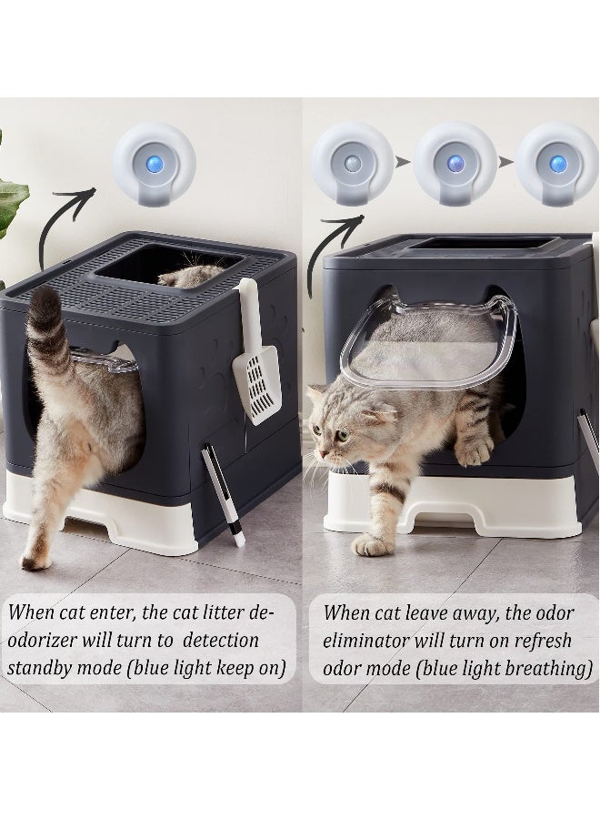 Smart Pet Smell Deodorizer, Litter Box Odor Eliminator, Auto On/Off, Rechargeable Dust-Free Litter Genie for Cat Litter Box, Bathroom Wardrobe and Small Area - Image 3