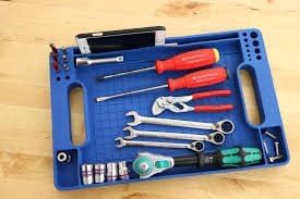 ARUP Flexible Portable Tool Tray Tool Box Organizer Silicone BitScrewsNails Holder with Integrated Measurement Ruler Automotive Tool Accessories - Image 2