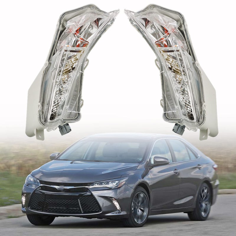 SEBLAFF Daytime Running Lights Fog Light Assembly Replacement for Camry XLE XSE 2015 2016 2017 with Turn Signal Lights For TO2530153  TO2531153  8152006050  8151006050