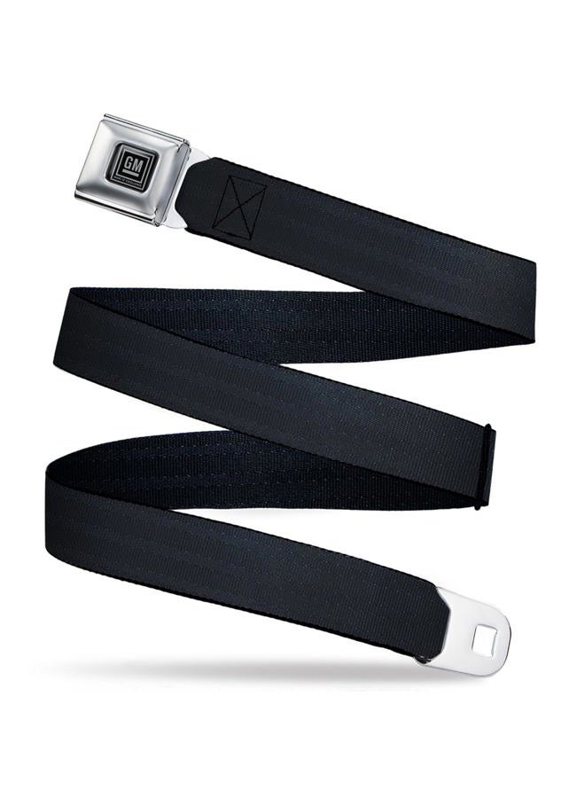 Buckle Down Men's Seatbelt Belt Black Panel Regular, 1.5" Wide-24-38 Inches - Image 1