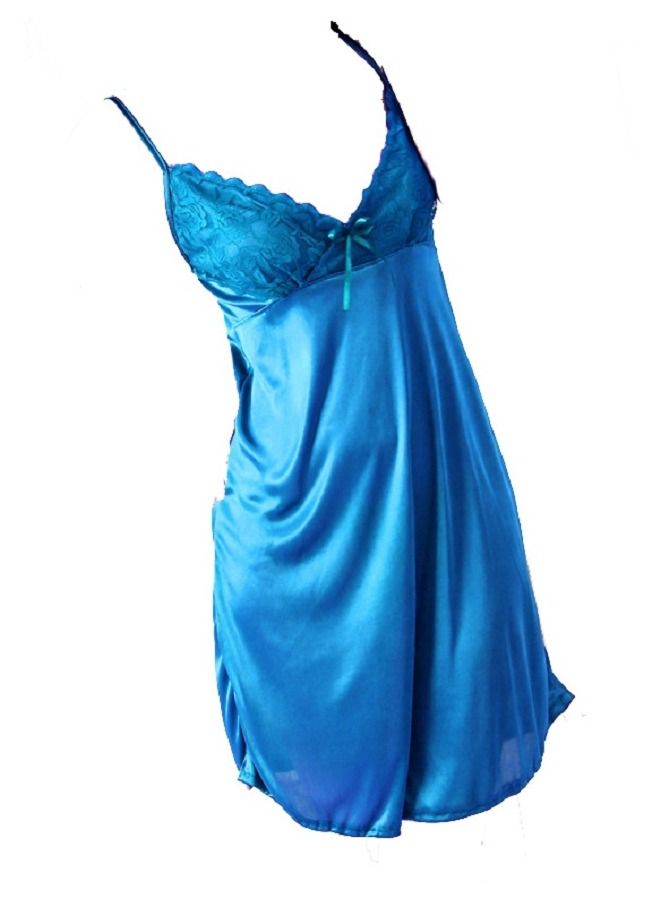 Soft Satin Night Dress With Panty Sleepwear 