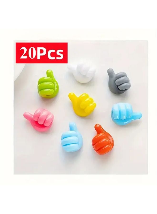 20pcs Cartoon Hand Shaped Adhesive Cable Clips Cord Organizer Hooks For Home Storage - Image 1