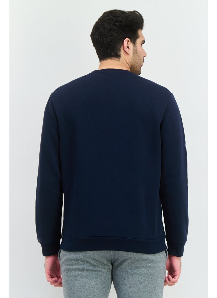 Champion Men Sportswear Fit Long Sleeves Outdoor Sweatshirt, Navy  - Image 3