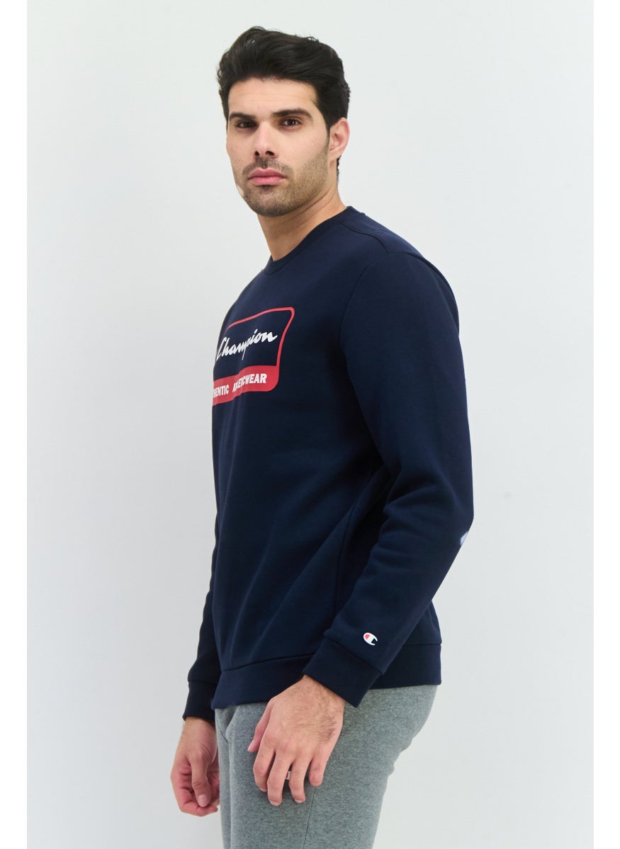 Champion Men Sportswear Fit Long Sleeves Outdoor Sweatshirt, Navy  - Image 2