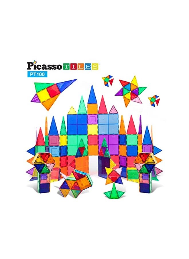 100Pc Set 100pc Magnet Building Tiles Clear Magnetic 3D Building Blocks Construction Playboards, Creativity beyond Imagination, Inspirational, Recreational, Educational Conventional