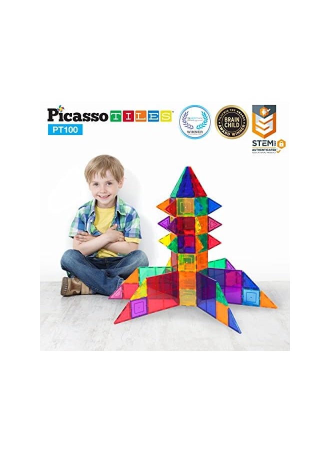 100Pc Set 100pc Magnet Building Tiles Clear Magnetic 3D Building Blocks Construction Playboards, Creativity beyond Imagination, Inspirational, Recreational, Educational Conventional