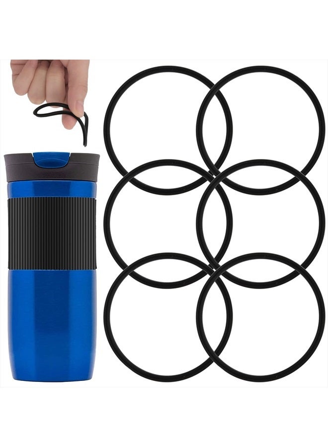 SAVITA 6pcs Replacement Gasket Compatible with Contigo Snapseal Byron Travel Mug 16 & 20oz, Leakage-Proof Rubber Seals Ring Lid Gaskets Replacement Parts Compatible with Contigo Mugs (Black) - Image 1