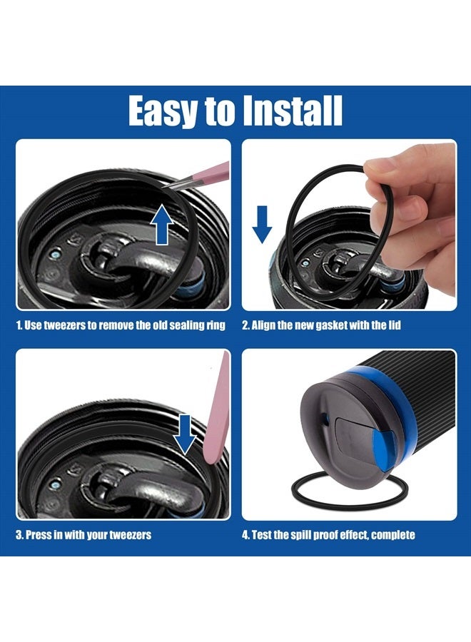 SAVITA 6pcs Replacement Gasket Compatible with Contigo Snapseal Byron Travel Mug 16 & 20oz, Leakage-Proof Rubber Seals Ring Lid Gaskets Replacement Parts Compatible with Contigo Mugs (Black) - Image 3