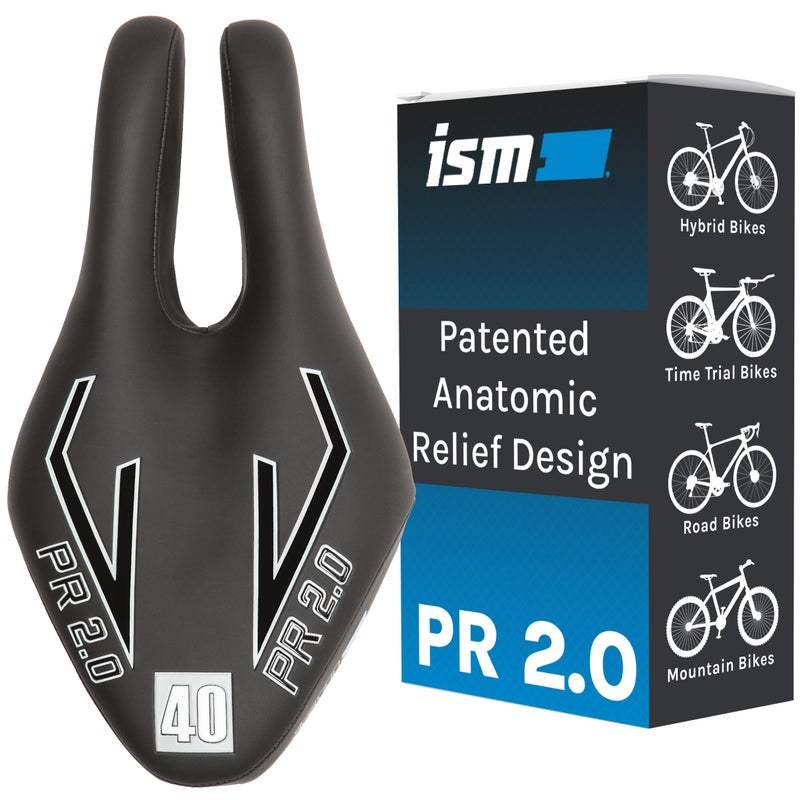 ISM PR 2.0 Noseless Bicycle Seat - Anatomic Relief Bicycle Saddle for Hybrid, Time Trial, Road, and Mountain Bikes - No Nose Bike Saddle for Reduced Numbness and Discomfort - Image 1