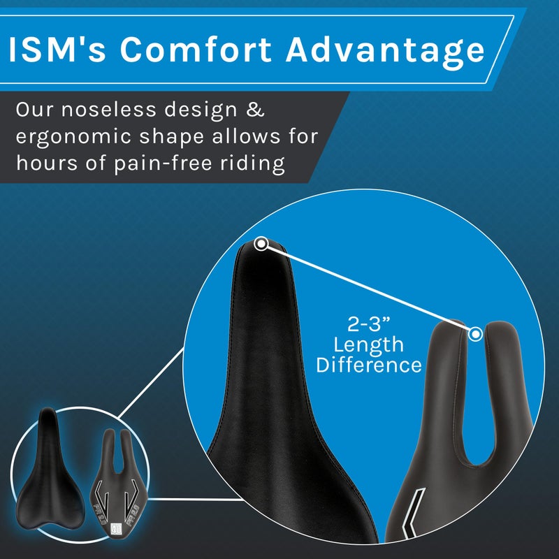 ISM PR 2.0 Noseless Bicycle Seat - Anatomic Relief Bicycle Saddle for Hybrid, Time Trial, Road, and Mountain Bikes - No Nose Bike Saddle for Reduced Numbness and Discomfort - Image 3