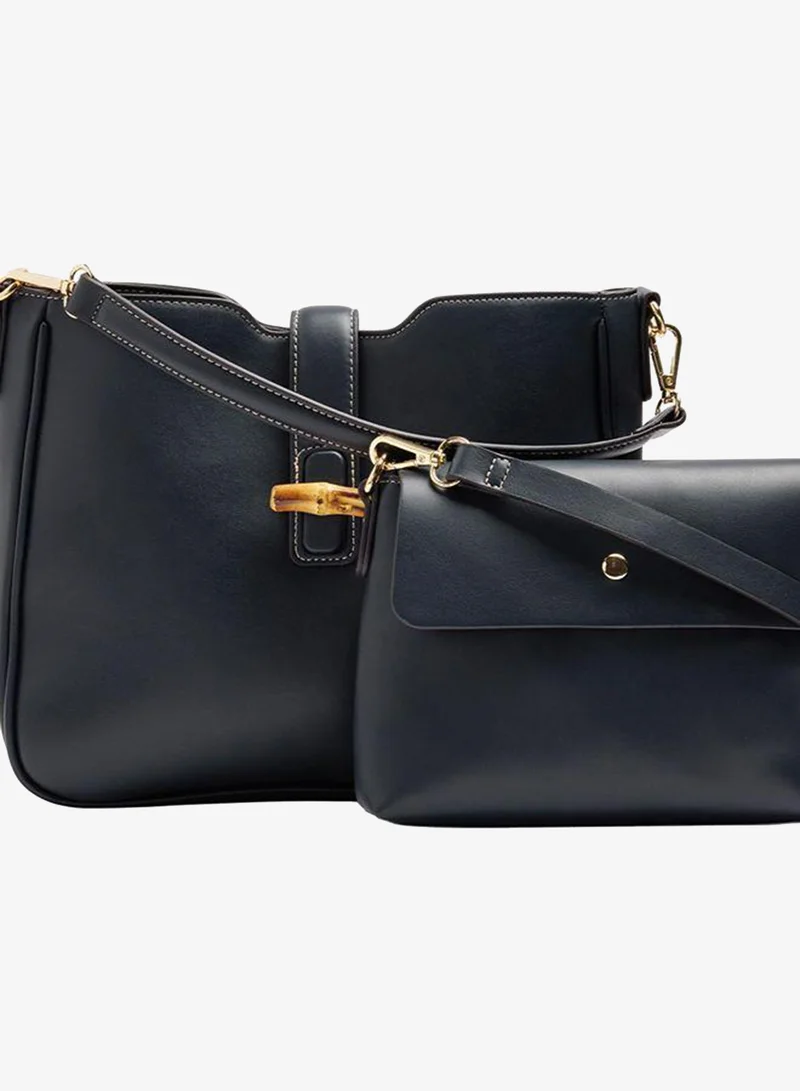 Parfois Plain Shoulder Bag With Crossbody Bag