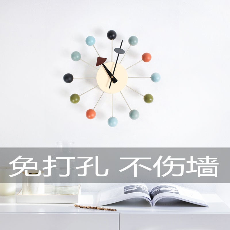 Manufacturer Fashion Clock Background Wall Nelson Wall Clock Simple Colorful Ball Clock Children'S Room Candy Wall Clock - Image 3