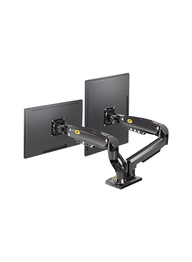 ان بي حامل مكتبي بشاشتين، حامل شاشة كمبيوتر يدعم الدوران الكامل، مناسب لشاشتين مقاس 17-27 بوصة، كل شاشة تتحمل حمولة 4.4-19.8 رطل. - Image 1