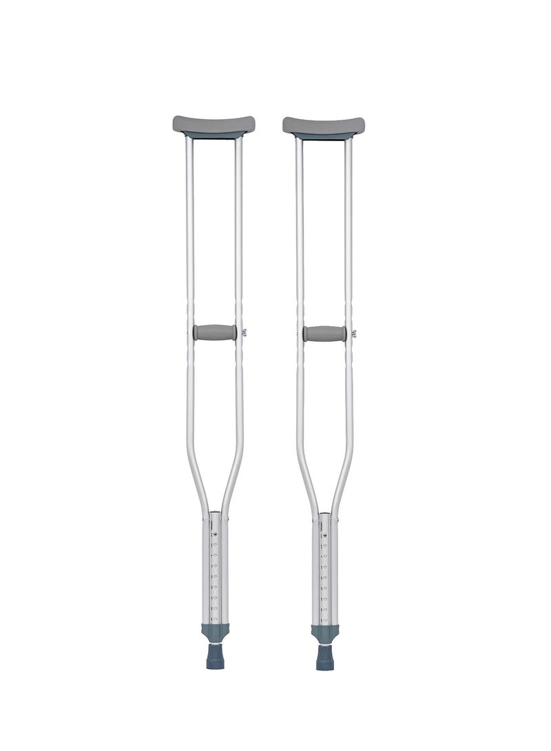 ايد بلس عكازات طبية من الألومنيوم قابلة لتعديل الارتفاع تحت الإبط، مناسبة للبالغين وكبار السن والمرضى المسنين - متوسطة - Image 1