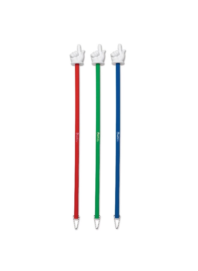 ليرننج ريسورسز مجموعة مؤشرات يدوية من Learning Resources مكونة من 3 مؤشرات يدوية طويلة جدًا مقاس 24 بوصة للأطفال من سن 3 سنوات فما فوق - Image 2