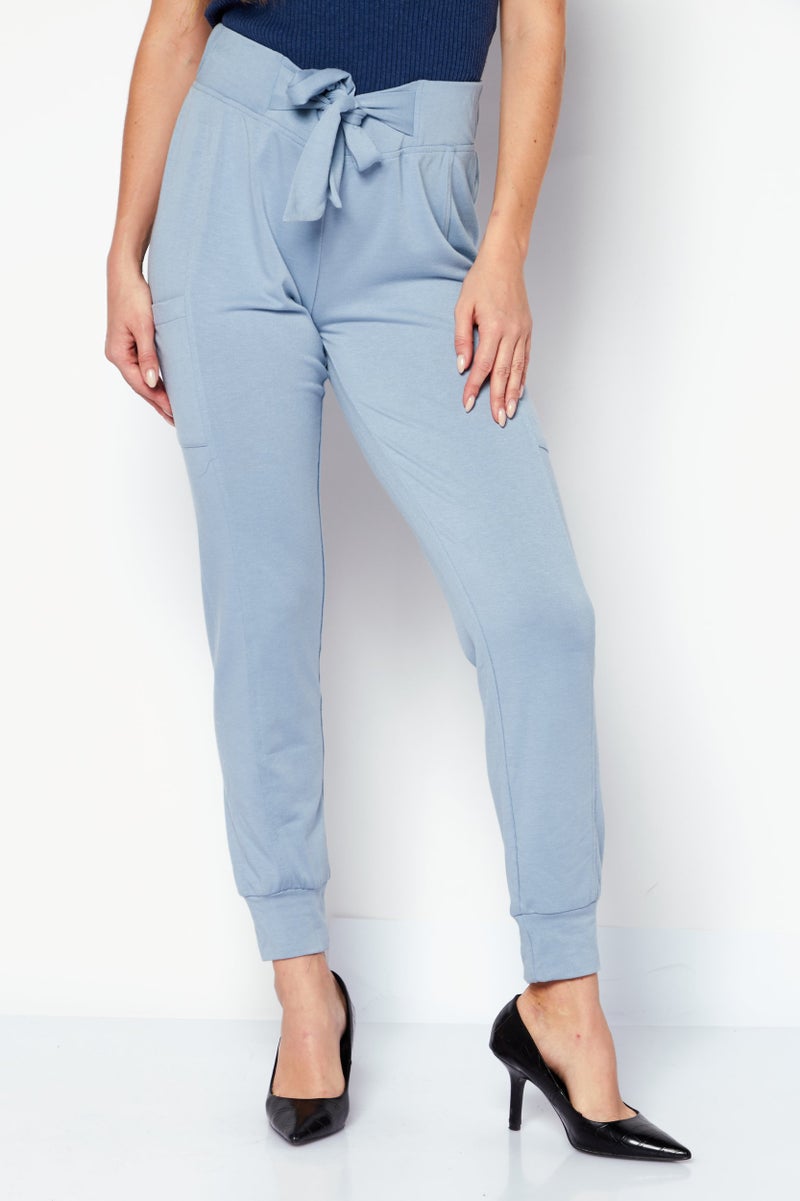Weatherproof Women Regular Fit Plain Pant, Dusty Blue  - Image 1