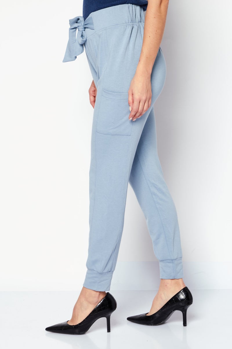 Weatherproof Women Regular Fit Plain Pant, Dusty Blue  - Image 3