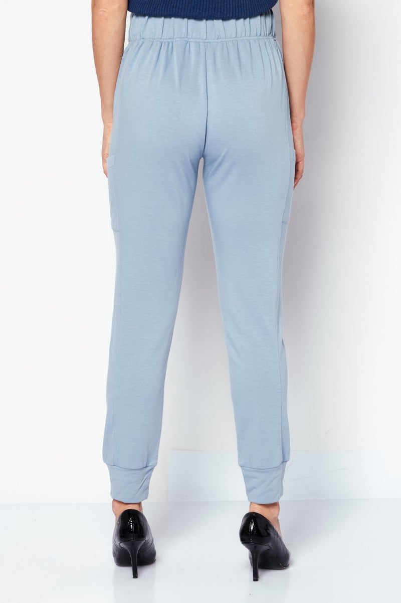 Weatherproof Women Regular Fit Plain Pant, Dusty Blue  - Image 4