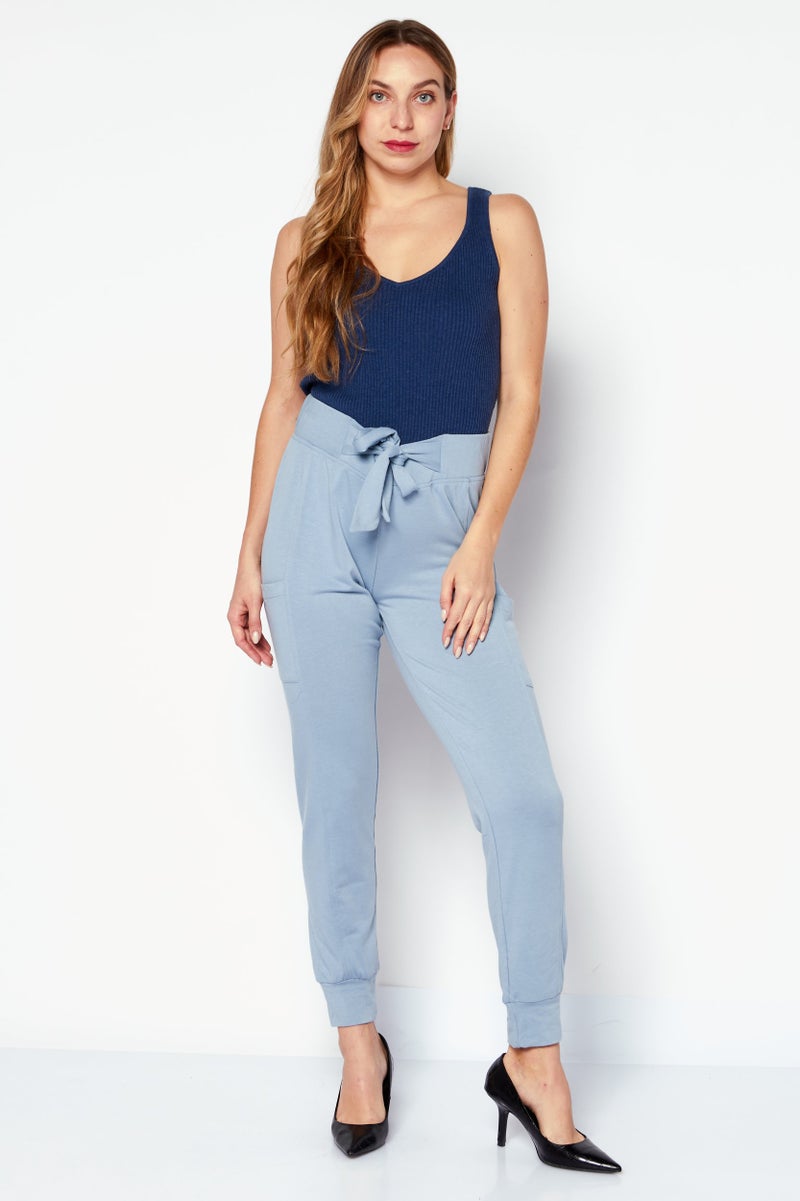 Weatherproof Women Regular Fit Plain Pant, Dusty Blue  - Image 2