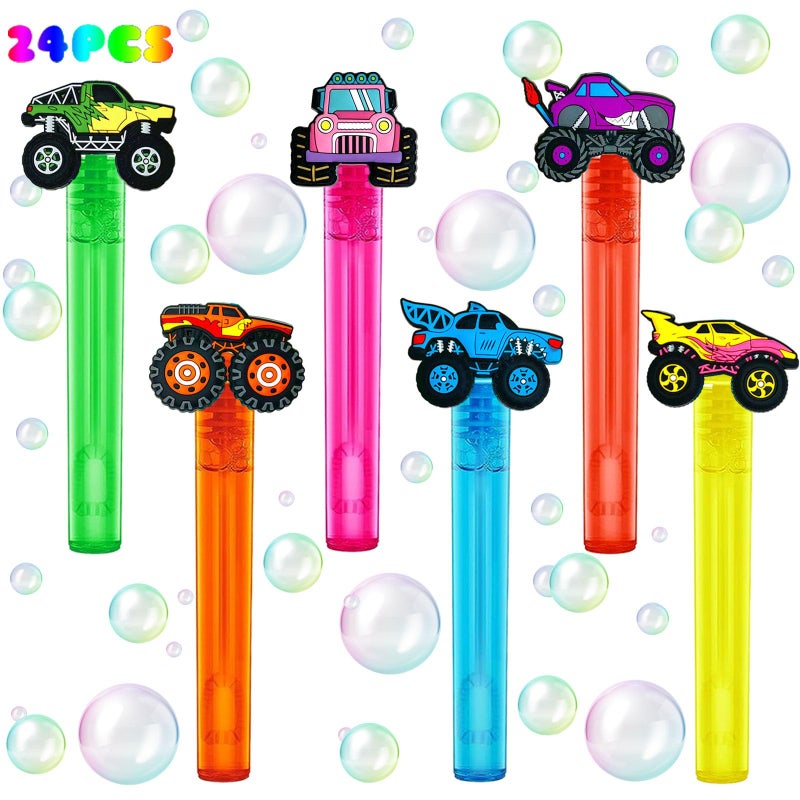 uoyoi Monster Truck Party Favors24Pcs Car Bubble Wands for KidsCool Bubble Wand for Monster Truck Birthday Party SuppliesClassroom Prizes Pinata Goodie Bag Stuffers Gift - Image 2