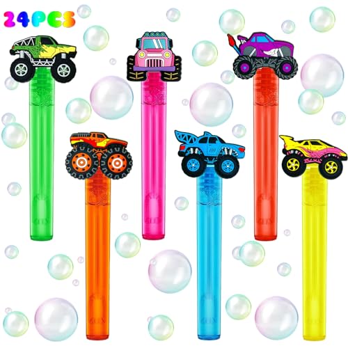 uoyoi Monster Truck Party Favors24Pcs Car Bubble Wands for KidsCool Bubble Wand for Monster Truck Birthday Party SuppliesClassroom Prizes Pinata Goodie Bag Stuffers Gift - Image 1