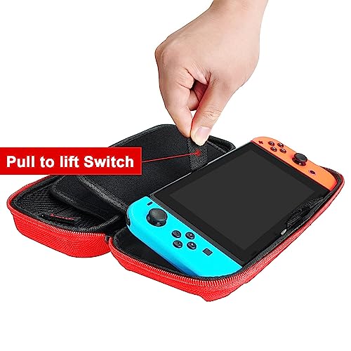 daydayup Switch Carrying Case Compatible with Nintendo Switch/Switch OLED, with 20 Games Cartridges Protective Hard Shell Travel Carrying Case Pouch for Console & Accessories - Image 3
