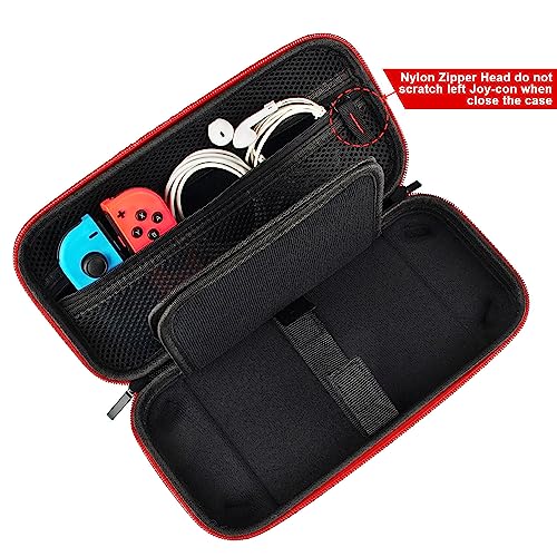 daydayup Switch Carrying Case Compatible with Nintendo Switch/Switch OLED, with 20 Games Cartridges Protective Hard Shell Travel Carrying Case Pouch for Console & Accessories - Image 4
