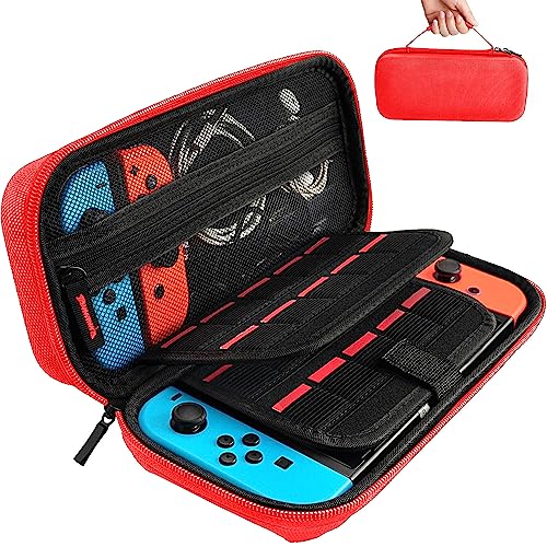 daydayup Switch Carrying Case Compatible with Nintendo Switch/Switch OLED, with 20 Games Cartridges Protective Hard Shell Travel Carrying Case Pouch for Console & Accessories - Image 1