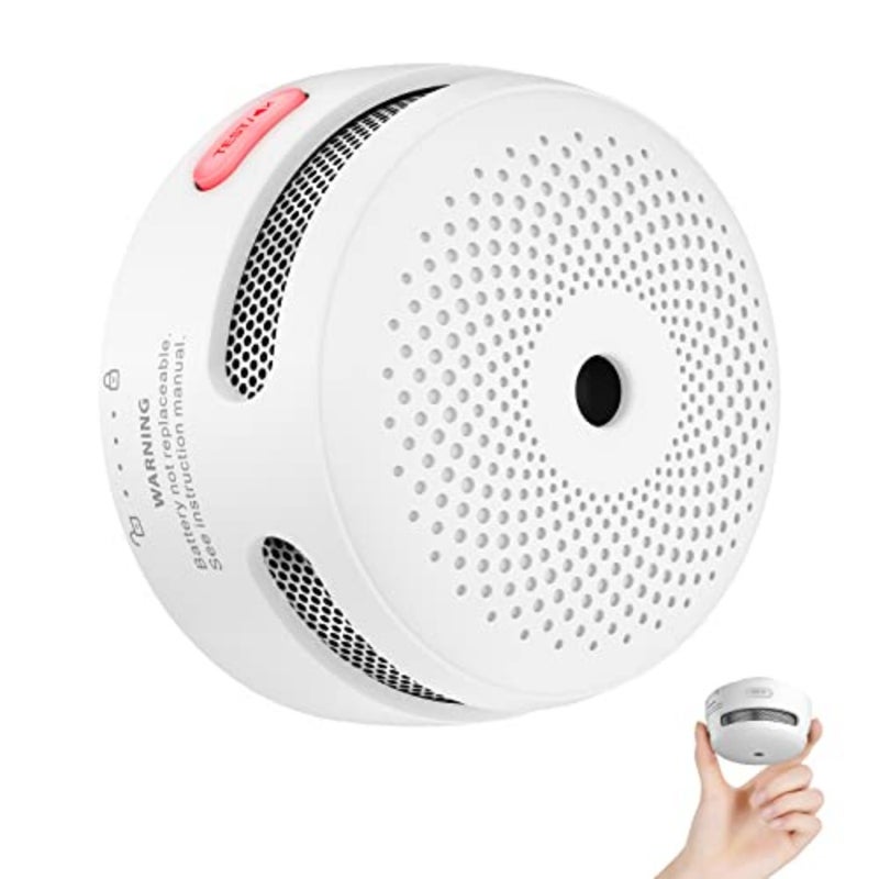 Mini Smoke Detector, Photoelectric Smoke Fire Alarm with LED Indicator, Silence Button and 10-Year Battery, XS01, 1PCS - Image 1