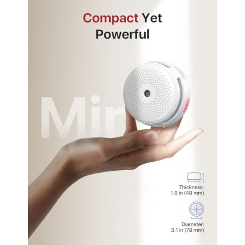 Mini Smoke Detector, Photoelectric Smoke Fire Alarm with LED Indicator, Silence Button and 10-Year Battery, XS01, 1PCS - Image 2