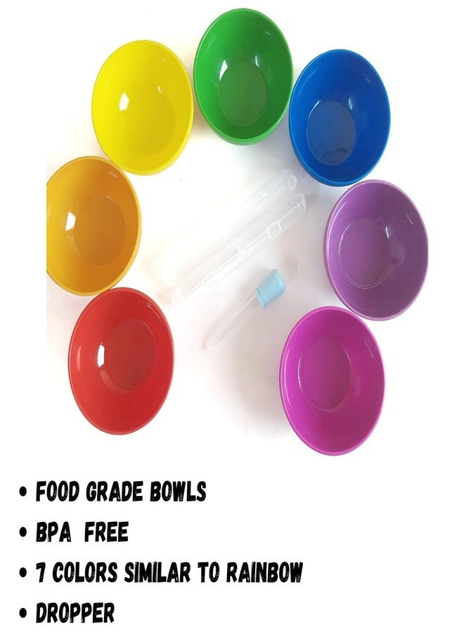 NISH 7-Color BPA-Free Food Grade Bowls with Dropper | Color Sorting & Learning Sensory Toys & Rainbow Toys for Kids | Sensory Bins for Toddlers, Sensory Play, Water Play (2+ Years) - Image 2