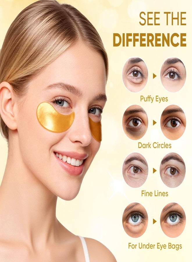 CHMI 180 Pcs (90 Pairs Under Eye Patches, 3-Pack Eye Mask Set (24K Gold, Hyaluronic Acid, Rose for Dark Circles and Puffy Eyes, Hydrating Gel Pads for Undereye Bags, Skin Care. - Image 5