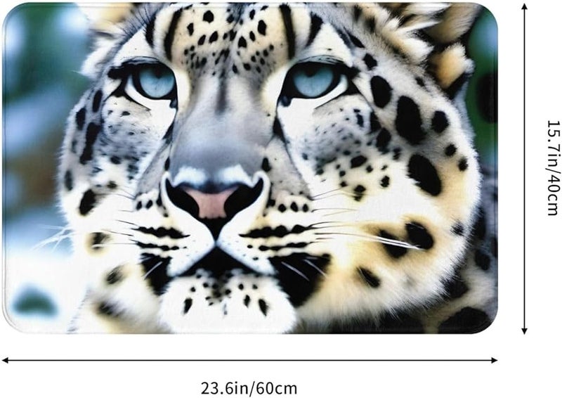 Phayah Snow Leopard Doormat 16x24 Inches Indoor Outdoor Front Door Mat - Image 2