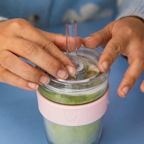 KeepCup Cold Cup Longplay Double wall Glass Ice Coffee Tumbler with Lid and Straw 16oz 454ml Chalk - Image 3