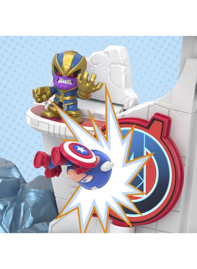 Marvel Stunt Squad Tower Smash Playset, Captain America vs. Thanos, 1.5-Inch Super Hero Action Figures, Marvel Toys for Kids Ages 4 and Up - Image 5
