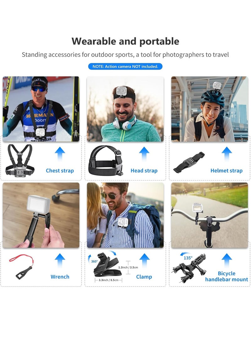 سَهْل تِك طقم ملحقات 50 في 1 لكاميرات GoPro Hero13/12/11/10/9/8/7، متوافق مع كاميرا GoPro Session وMax Insta360 وXiaomi Yi وDJI وAKASO وCampark. - Image 3
