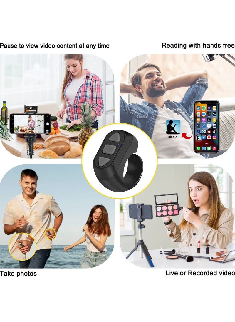 Generic - Remote Control for TikTok, Kindle App Page Turner, Bluetooth Camera Video Recording, Tik Tok Scrolling Ring for Sending on iPhone, iPad, iOS, Android Camera Remote Shutter Selfie Button, Black. - Image 1