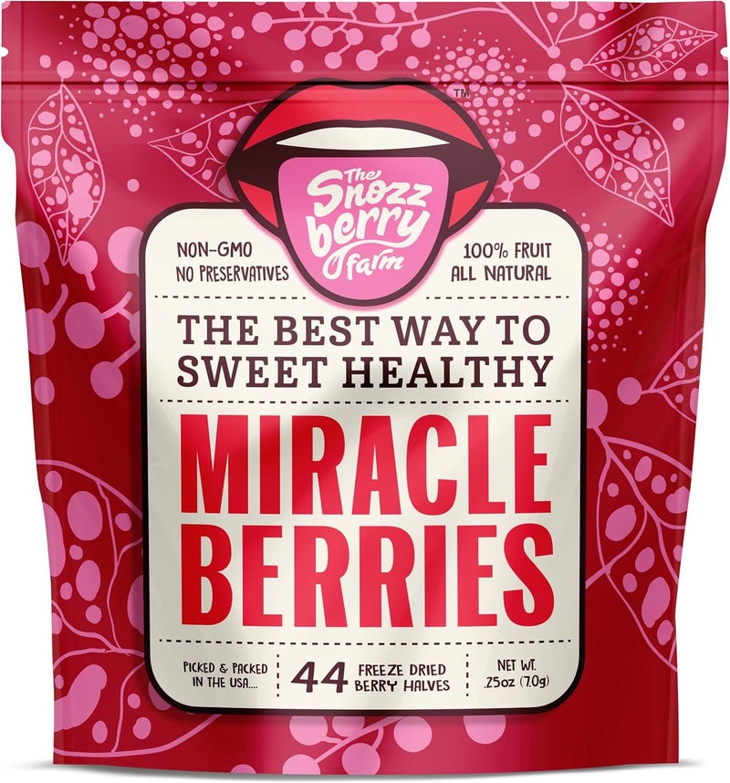 THE SNOZZBERRY FARM Miracle Berries by Snozzberry Farm - 44 Freeze Dried Berry Halves, Non-GMO, All Natural - Image 1