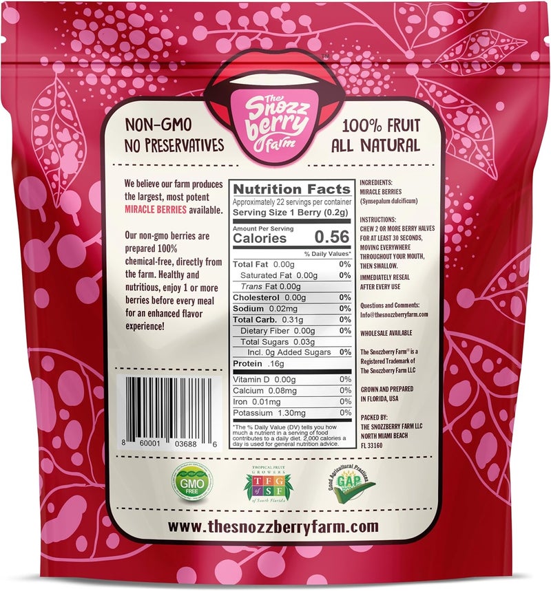 THE SNOZZBERRY FARM Miracle Berries by Snozzberry Farm - 44 Freeze Dried Berry Halves, Non-GMO, All Natural - Image 2