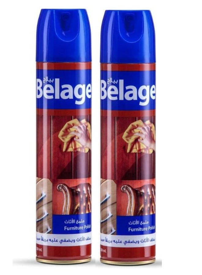 Belage Furniture Polish Spray Shine And Protection in One -300ml (Pack of 2) - Image 1