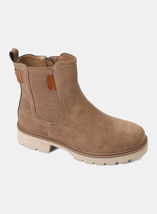 Dejavu Shoes GER-DVTX-013 Rubber Leather Mid Calf Boots - Havan  For Women - Image 1