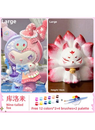 Large Nine-tailed Fox Plaster Doll Colored Piggy Bank Diy Handmade Painted White Embryo Doll Graffiti Fox Ceramic-Color:Nine-tailed Fox + Magic Hat Kulomi❤-large Size [true Gypsum] Free 2 Coloring Sets - pzsku/ZFB2811D1CAB48B53238FZ/45/1745567040/06493f49-7ff5-4914-8601-628f24b5e832