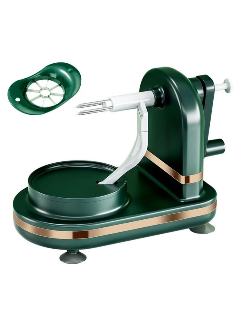 Upgrades Automatic Apple Peele Pear Peele, Manual Rotating Kitchen Gadget Apple Slicer And Corer Peelers For Kitche, Stable and Convenient Stable Suction Cup 1 Splitter (Dark green)  - Image 1
