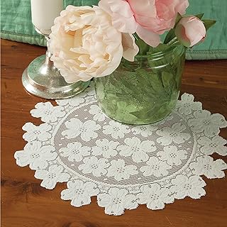 Heritage Lace Dogwood Doily, 14", White - Image 1