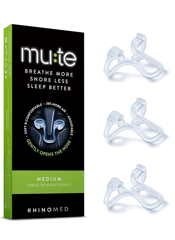 Rhinomed Rhinomed Mute Nasal Dilator for Snore Reduction Anti-Snoring Aid Solution Improves Airflow Comfortable Nose Vent  - Image 1