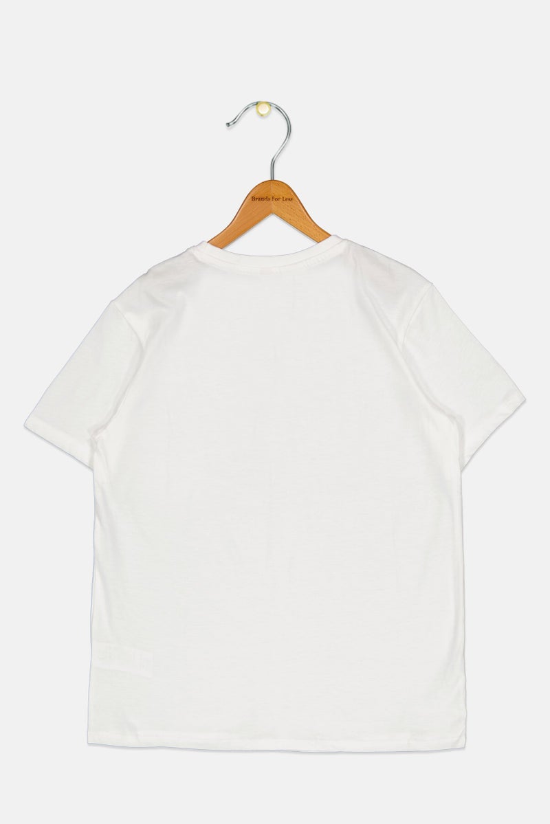 Zivame x Disney Kids Girl Graphic Print Short Sleeve Sleepwear Top, White - Image 3