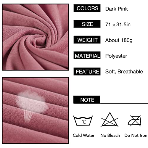 Kachanaa Stretch Head Scarfs Headbands for Muslim Soft Breathable Head Wraps Turbans Long Hair Hijab Scarves for Women(Dark Pink) - Image 3