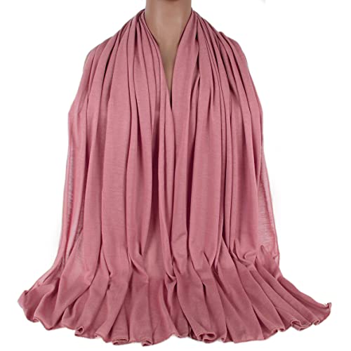 Kachanaa Stretch Head Scarfs Headbands for Muslim Soft Breathable Head Wraps Turbans Long Hair Hijab Scarves for Women(Dark Pink) - Image 4