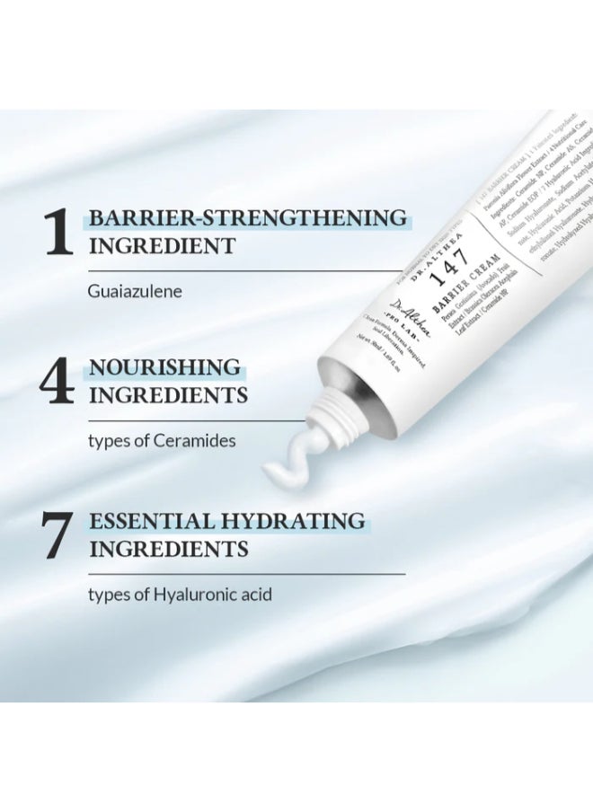 Dr.althea Dr.Althea 147 Barrier Cream Daily Skin Barrier Repair Care Deep Hydrating with Hyaluronic Acid & Ceramides Korean Vegan Skincare for All Skin Types 1.7 Fl Oz  - Image 2
